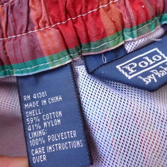 Polo Ralph Lauren Shorts Small Plaid Swim Trunks Tartan Stewart Board Madras - Picture 12 of 13